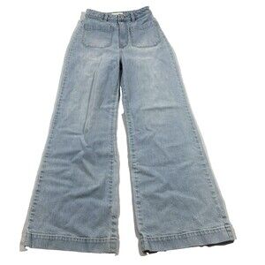 Rolla’s Sailor Blue Denim High Rise Wide Leg Jeans Retro 90's Cotton Flare Sz 26